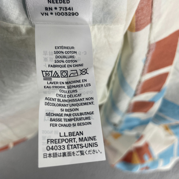 LL Bean Dress Cotton Flare Womens Colorful Size 8 Retro Pinup Knee - Picture 12 of 13